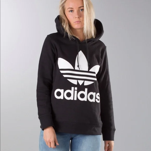 adidas Tops Adidas Original Trefoil Pocket Hoodie Sweatshirt